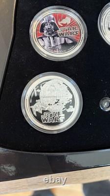 MINT Star Wars 2011 NZ Mint 1oz Silver 8-Coin Set Vader & Falcon Cases OGP COA