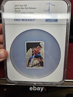Marvel Comics Spider-man First Release 1 Oz Silver Coin Ngc Pf70 Ultra Cameo