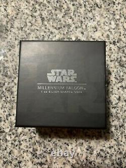 NEW! 2021 Star Wars Millenium Falcon 1 oz. 999 silver shaped coin COA/OGP