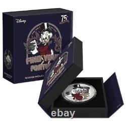 NEW 2022 Disney Scrooge McDuck 75th Anniversary 1oz Silver Proof Coin