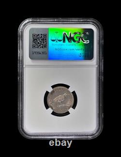 NEW ZEALAND. 1933, 6 Pence, Silver NGC MS62 KGV, George V, Huia Bird