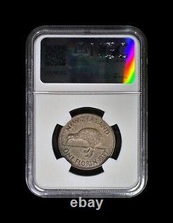 NEW ZEALAND. 1937, Florin, Silver NGC AU58 KGVI, Kiwi, Semi-Key