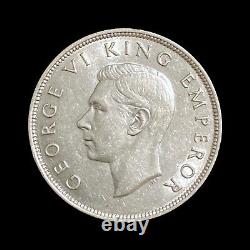 NEW ZEALAND. 1942, 1/2 Crown, Silver KGVI, Maori Shield, Semi-Key Date