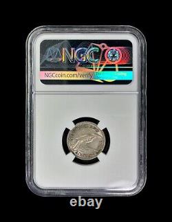 NEW ZEALAND. 1942, 6 Pence, Silver NGC AU55 KGVI, Huia Bird, Key Date