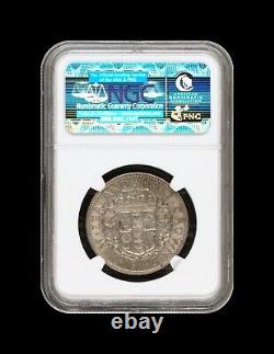 NEW ZEALAND. 1943, 1/2 Crown, Silver NGC AU58 KGVI, Maori Coat of Arms