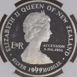 NEW ZEALAND. 1977, Dollar, Silver NGC PF66 QEII, Waitangi Day RARE