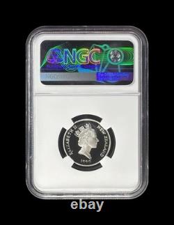 NEW ZEALAND. 1990, 10 Cents, Silver NGC PF69 Waitangi Maori Outriggers RARE