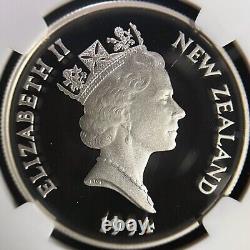 NEW ZEALAND. 1994, 5 Dollars, Silver NGC PF69 Black Stilt and Chicks