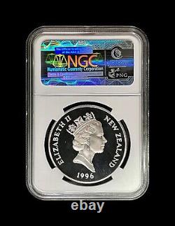 NEW ZEALAND. 1996, 5 Dollars, Silver NGC PF69 Top Pop? Kaka Bush Parrot