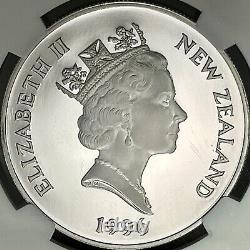 NEW ZEALAND. 1996, 5 Dollars, Silver NGC PF69 Top Pop? Kaka Bush Parrot