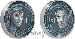 NEYTIRI AND JAKE Avatar Set 2 x 1 Oz Silver Coins 1$ New Zealand 2023