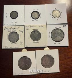 NICE! New Zealand Silver Coin Lot World Foreign Coins Fractional Silver