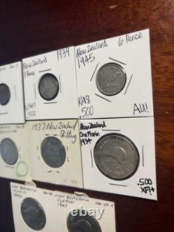 NICE! New Zealand Silver Coin Lot World Foreign Coins Fractional Silver