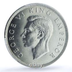 New Zealand 1/2 crown George VI Centennial KM-14 MS 64 PCGS silver coin 1940