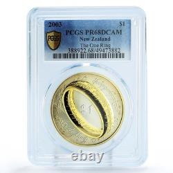 New Zealand 1 dollar Lord of the Rings The One Ring PR68 PCGS silver coin 2003