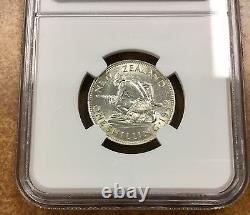 New Zealand 1 sh. 1942 silver NGC AU58 bright white high grade KGVI