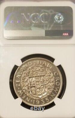 New Zealand 1935 1/2 Crown Extremely Rare Gem Proof NGC Pf 65 Mintage 364 coins