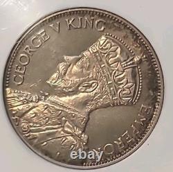 New Zealand 1935 Florin Superb Gem Proof Cameo Mtg 364 NGC PR 66. LV