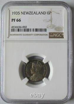 New Zealand 1935 Proof Six Pence, NGC PF66, Mintage 364, Only 3 Graded Higher