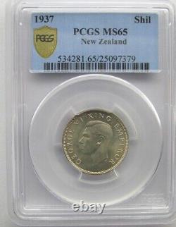 New Zealand 1937 Shilling, PCGS MS65, None Graded Higher, Silver, Low Mintage