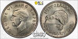 New Zealand, 1943 George VI Florin. PCGS MS 63. 1,400,000 Mintage