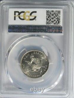 New Zealand 1944 Shilling, PCGS MS64+, Silver, None Graded Higher, Low Mintage