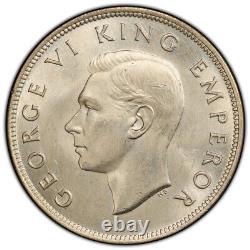 New Zealand 1945 1/2 Crown George VI (Silver) PCGS MS63 (45661507)