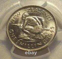 New Zealand, 1945 George VI Shilling. PCGS MS 63. 1,030,000 Mintage