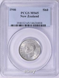 New Zealand, 1946 George VI Shilling. PCGS MS 65. 1,060,000 Mintage