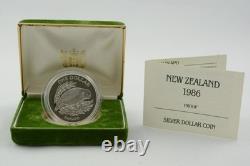 New Zealand 1986 Silver Dollar Proof Coin Kakapo