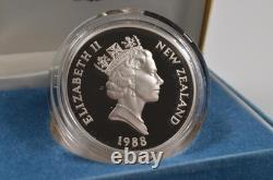 New Zealand 1988 Silver Dollar Proof Coin Yellow Eyed Penguin