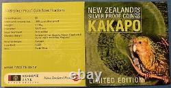 New Zealand 1990 5 Dollars QEII Kakapo, Silver Proof KM-329a Silver (. 999) Proof