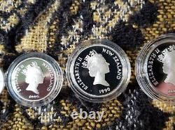 New Zealand 1990 Sterling Silver Proof Set Waitangi Treaty COA