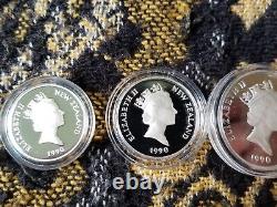 New Zealand 1990 Sterling Silver Proof Set Waitangi Treaty COA