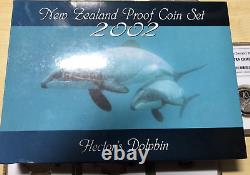 New Zealand 2002 Coin Set Dolphin NGC PF69 UC PF70 UC