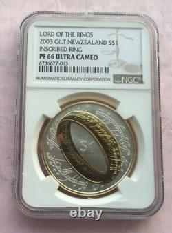 New Zealand 2003 Lord of The Rings Dollar NGC Silver Coin, Proof