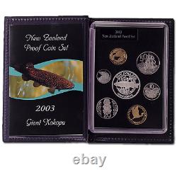 New Zealand 2003 Silver Proof Coin Set Giant Kokopu or Giant Trout