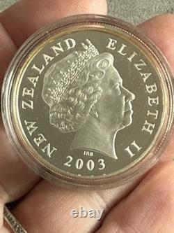 New Zealand 2003 Sterling Silver Proof Coin- Gilded Lord of The Rings