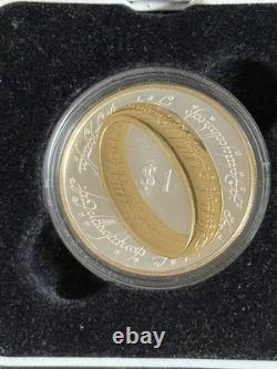 New Zealand 2003 Sterling Silver Proof Coin- Gilded Lord of The Rings