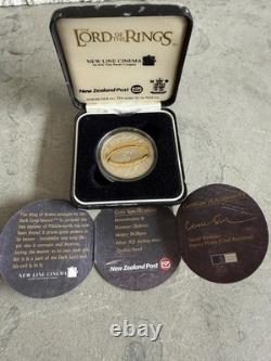 New Zealand 2003 Sterling Silver Proof Coin- Gilded Lord of The Rings
