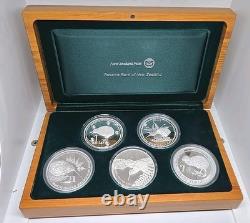 New Zealand 2004 to 2008 Kiwi Proof Coin Set Five 1oz Kiwi Coins LE /500