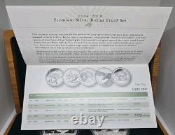 New Zealand 2004 to 2008 Kiwi Proof Coin Set Five 1oz Kiwi Coins LE /500