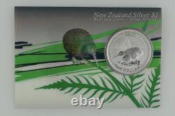 New Zealand 2005 Silver Dollar Specimen Coin Rowi Kiwi