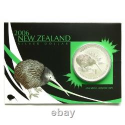 New Zealand 2006 1 OZ Silver BU Coin - Brown Kiwi! Rare