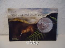 New Zealand 2007- 1 OZ Silver Bu/Blister Coin- Little Spotted Kiwi! Rare
