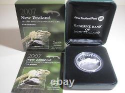 New Zealand -2007-Silver Proof $5 Coin- Tuatara Lizard