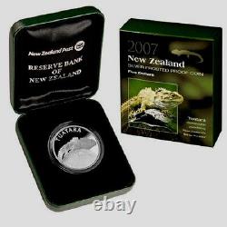 New Zealand -2007-Silver Proof $5 Coin- Tuatara Lizard