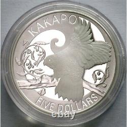 New Zealand 2009- 1 OZ Silver Proof Coin- Kakapo, Rare