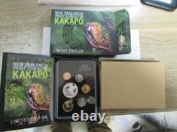 New Zealand 2009 Proof Set Kakapo theme Box and 6 coins with Large Silver