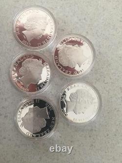 New Zealand 2010- Uncirculated Silver Coin Set Five Ancient Reptiles